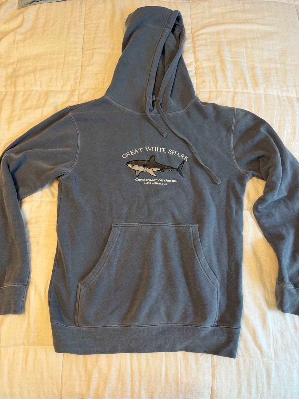 Great White Shark Graphic Hoodie - Slate Blue